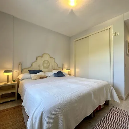 Blue House In Guadalmina Baja, With A Large Terrace Overlooking The Golf *