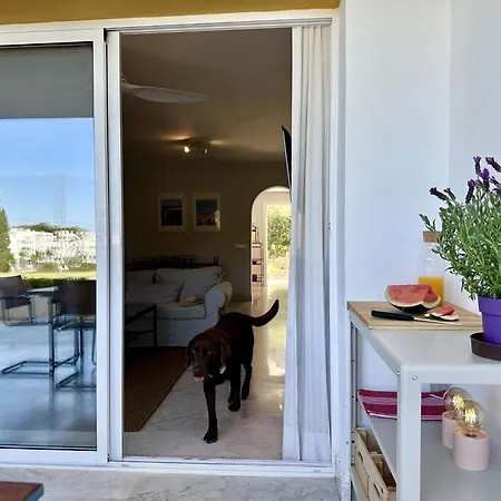 Blue House In Guadalmina Baja, With A Large Terrace Overlooking The Golf Apartment *