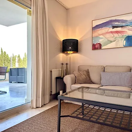 Blue House In Guadalmina Baja, With A Large Terrace Overlooking The Golf *