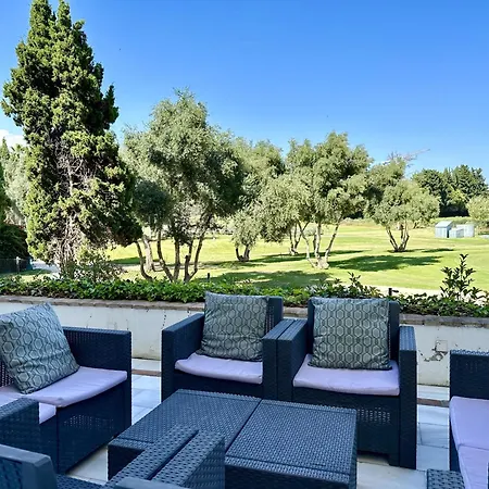 Blue House In Guadalmina Baja, With A Large Terrace Overlooking The Golf Apartment